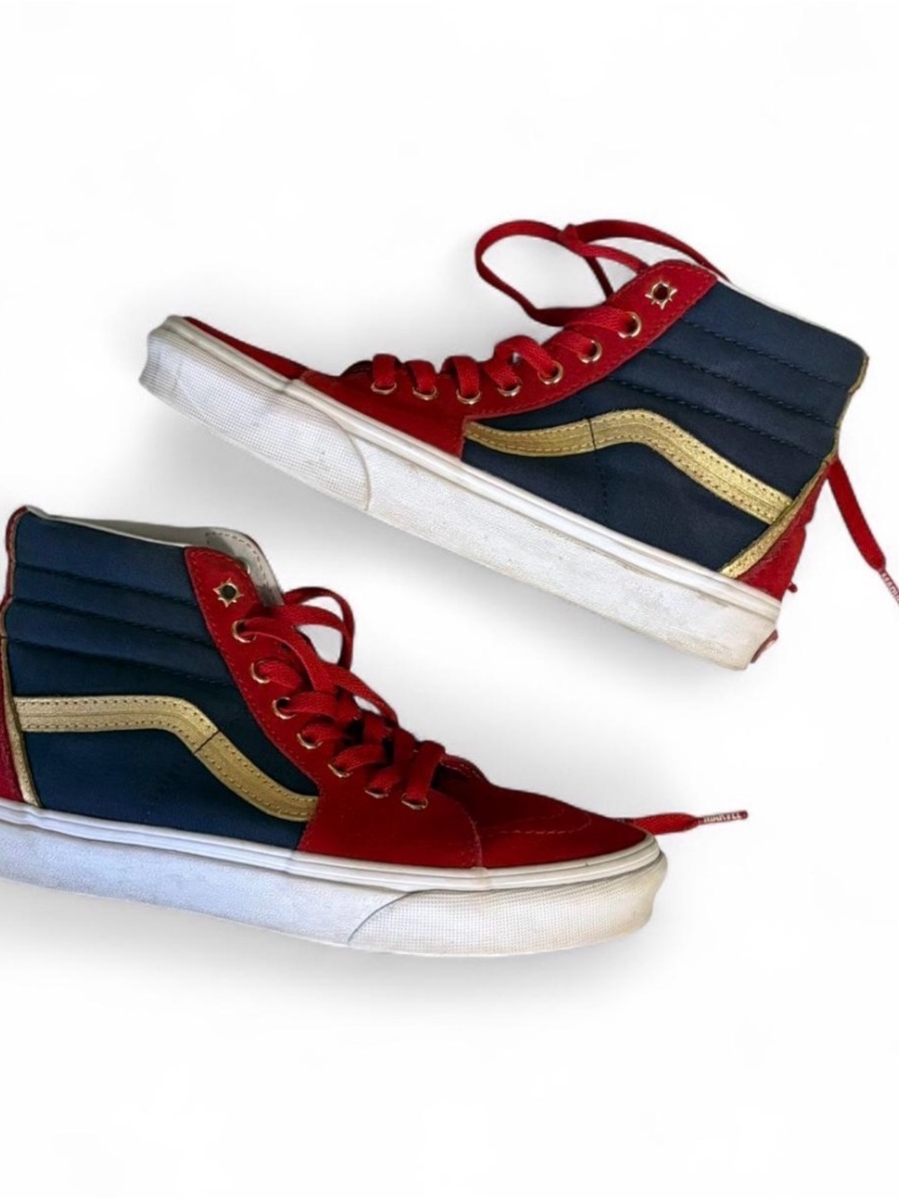 Marvel Vans Men's High-Top Sneakers in Red, Navy & Gold M 5.5 / W 7